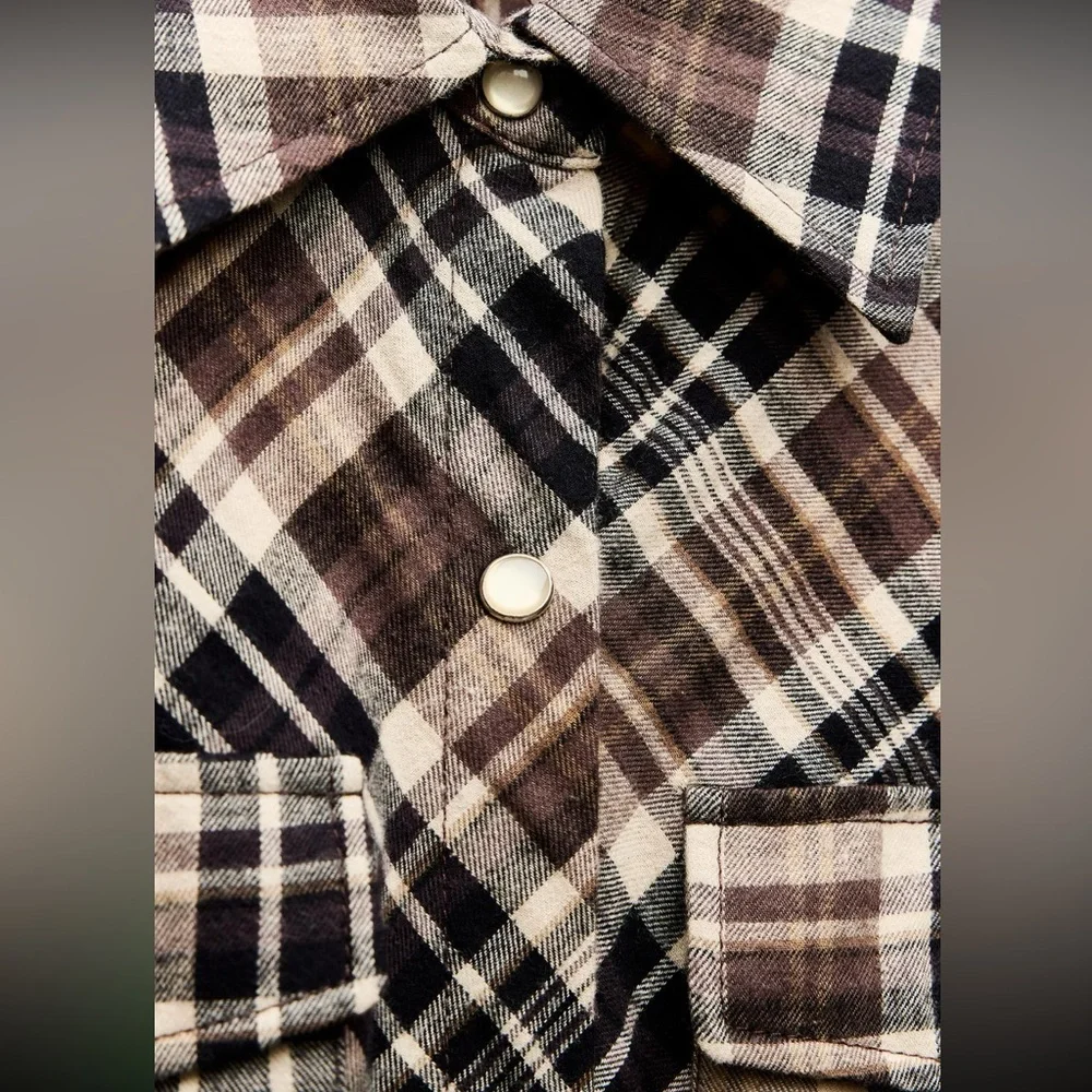 ZARA Plaid Shirt Dress ZARA 9282/060/121 194/020 - Picture 16 of 17